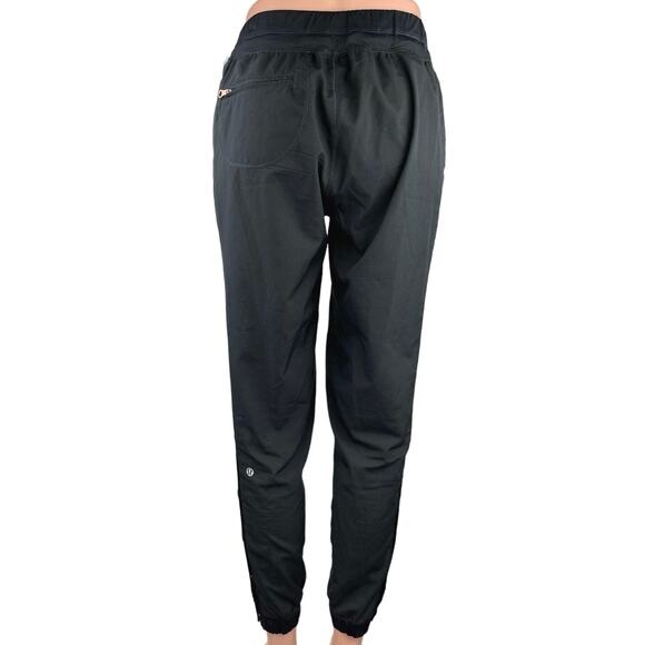 Lululemon Black Drawstring Mid Rise Workout Athletic Jogger Sweatpants Size S - Picture 3 of 5